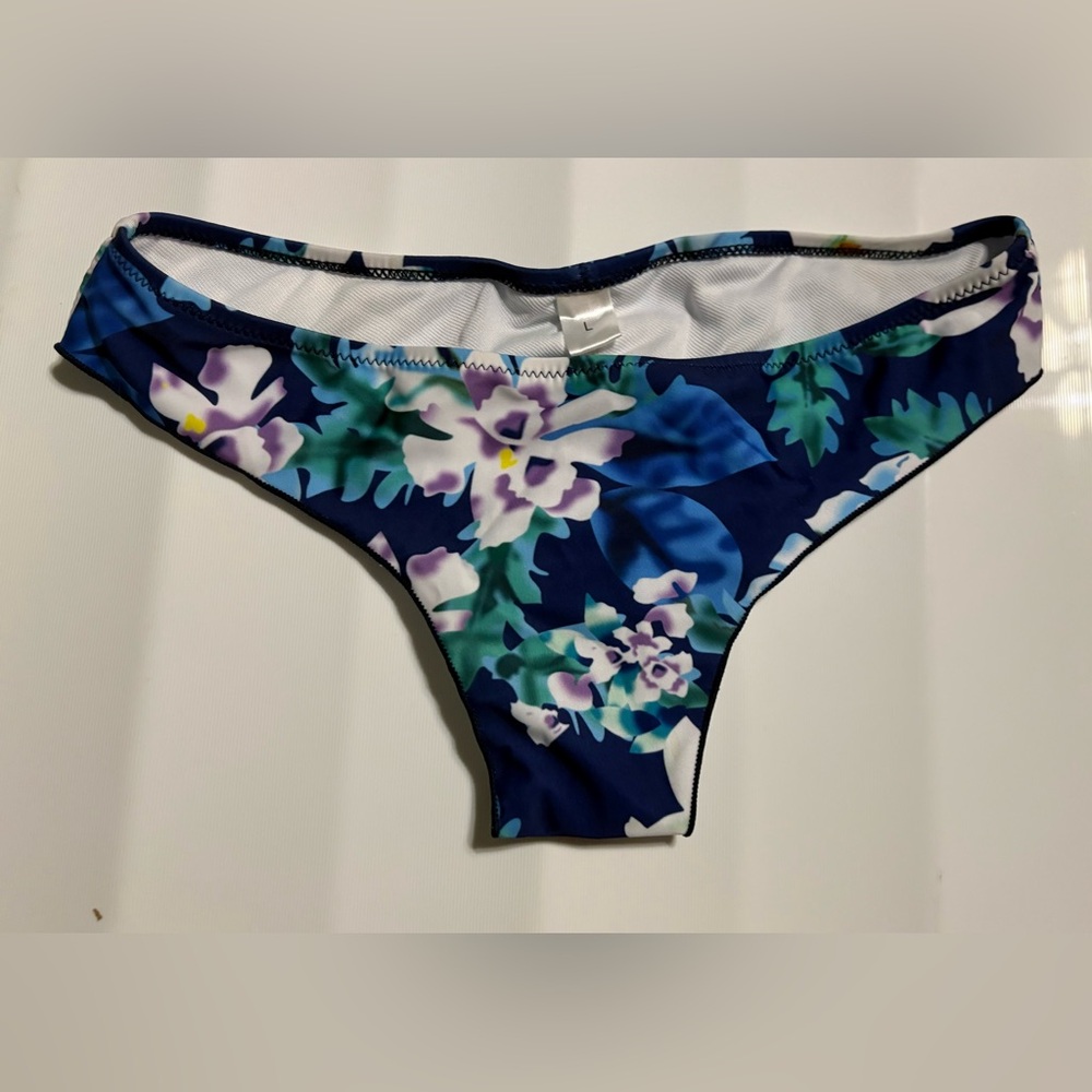 Floral Blue Women's Cheeky Swim Bottom